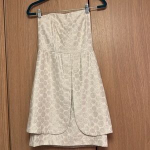 Kenzie strapless dress size 6 white silver